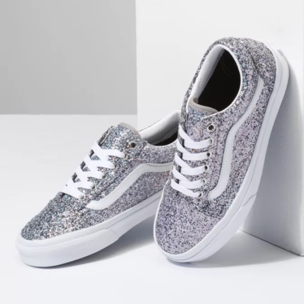 Vans Shiny Party Old Skool Silver True White VN0A5KRF8E5 Discount