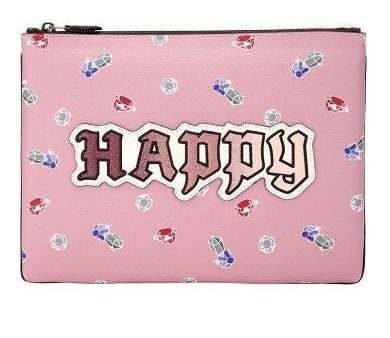 Coach Disney X Coach Large Wristlet With Happy Pouch Pink Multi F72913 Hot on Sale