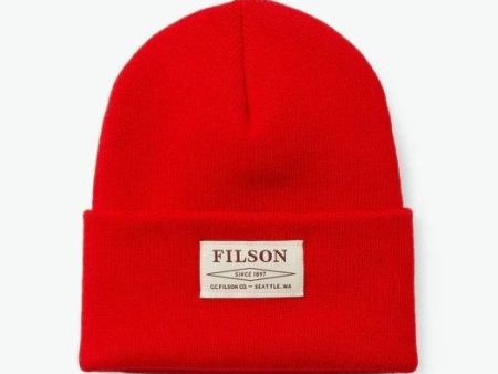 Filson Ballard Acrylic Watch Cap Beanie Red 20202029 Sale