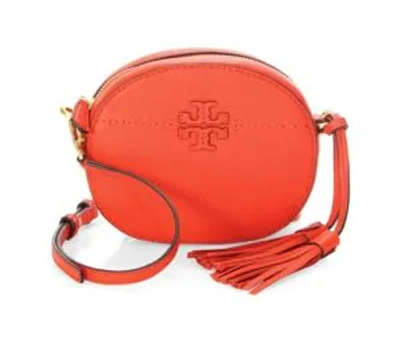 Tory Burch Women s Mcgraw Round Crossbody Bag Poppy Red 46445 614 For Sale