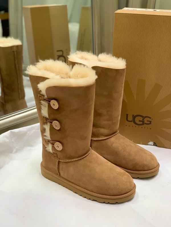 Ugg Kid s Bailey Button Triplet Boots Chestnut 1962Y K For Discount