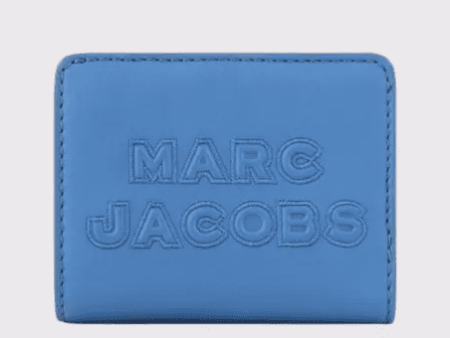 Marc Jacobs Women s Plain Leather Folding Wallet Mali Blue M0015752 489 For Sale