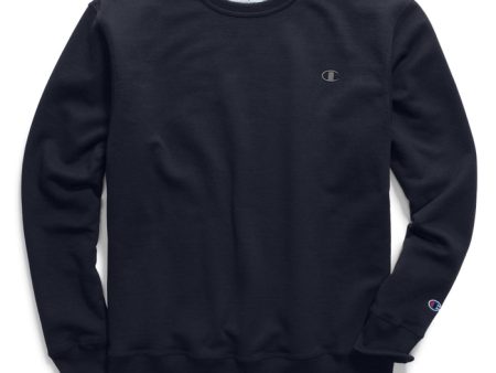 Champion Men s Powerblend Fleece Pullover Crew C Logo Navy S0888 407D55 031 Supply