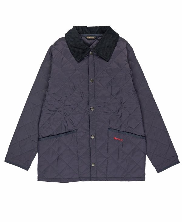 Barbour Boys Liddesdale Quilted Jacket Navy CQU0047 NY95 For Cheap