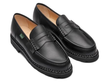 Paraboot Men s Plained Leather Loafer Reims Lis Noir 99412 Discount