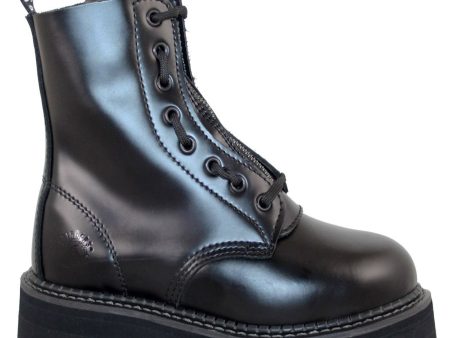 Zip And Lace Leather Women s Boots - UK 4 - US 5.5 Women - EU 37 Online now