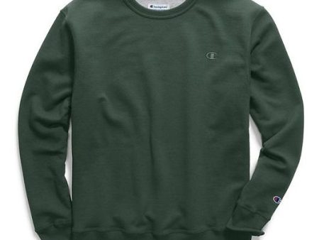 Champion Powerblend Fleece Crew C Logo Dark Green S0888 407D55 014 Fashion