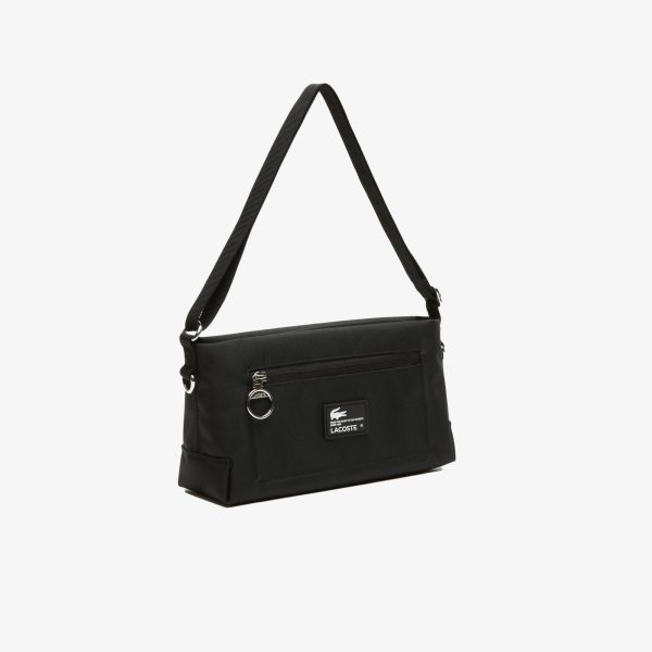 Lacoste Unisex Recycled Fiber Zipped Bag Noir Patch NU4200WE L51 Online Hot Sale