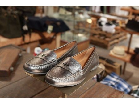 Coach Women s Odette Metallic Tumbled Loafer Gunmetal 34A01376 Supply