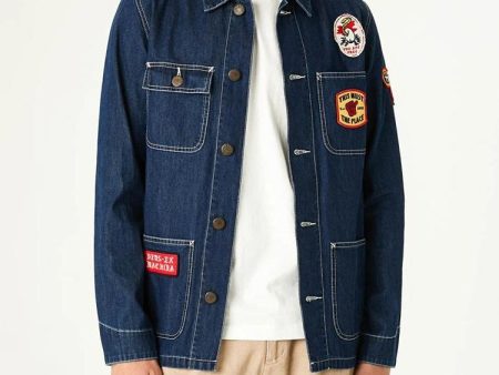 Deus Souvenir Chore Jacket Mid Indigo DMP206460 For Discount