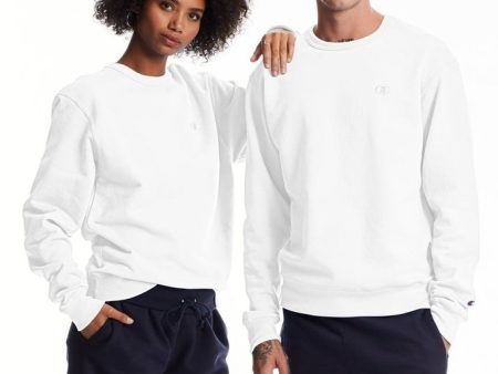 Champion Men s PowerBlend Fleece Crew C Logo White S0888 407D55 045 Supply