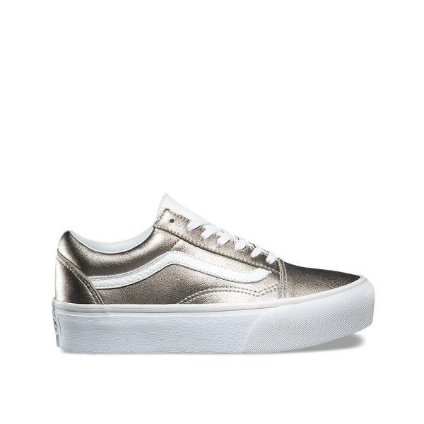 Vans UA Old Skool Platform Gray Gold True White VN0A3B3UOV6 Cheap