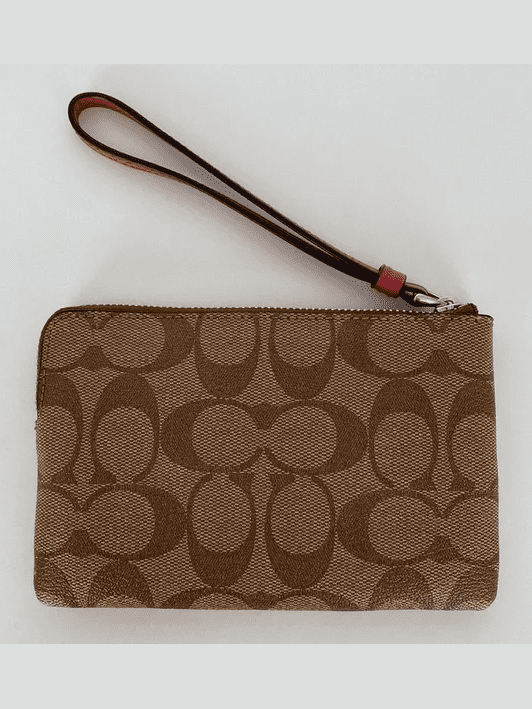 Coach Women s Ms. Pac-Man Corner Zip Wristlet in Signature Canvas Sv Khaki Multi F75594 Online Hot Sale