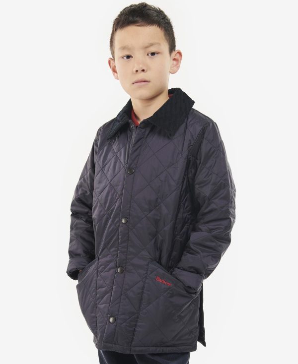 Barbour Boys Liddesdale Quilted Jacket Navy CQU0047 NY95 For Cheap