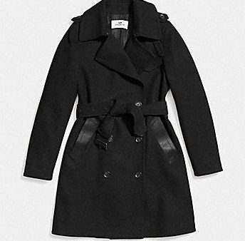 Coach Women s Wool Trench Coat Black F56214 Supply