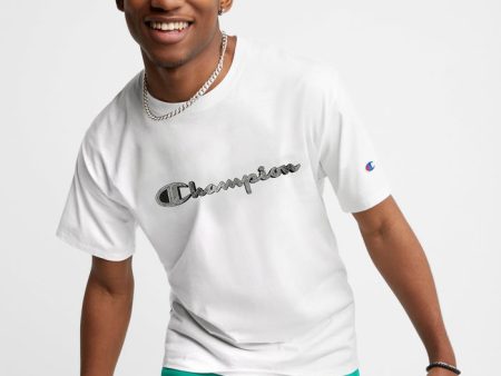 Champion Classic Graphic T-shirt Bolted C Logo White GT23H 5867CA 045 Discount