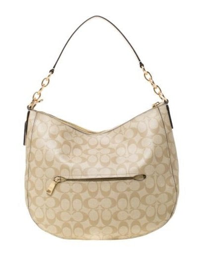 Coach Signature Canvas and Leather Elle Hobo Bag Beige F39527 Online Sale