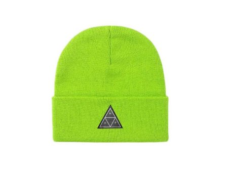 Huf Essentials Triple Triangle Cuff Beanie Bio Lime BN00089 Online now