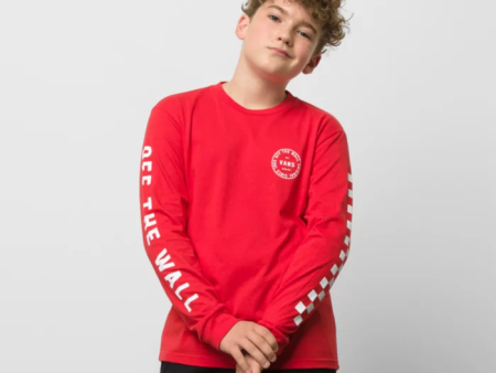 Vans Kids Off The Wall Combo Long Sleeve T-Shirt True Red VN0A5KF90PZ Online Sale