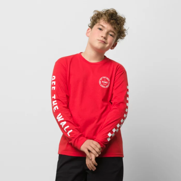 Vans Kids Off The Wall Combo Long Sleeve T-Shirt True Red VN0A5KF90PZ Online Sale