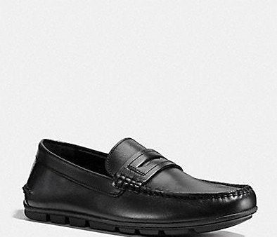 Coach Men s Mott Penny Leather Loafer Black FG1089 Cheap