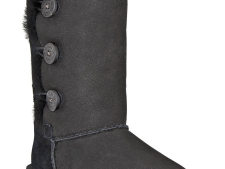 Ugg Kid s Bailey Button Triplet Boots Black 1962Y K For Cheap