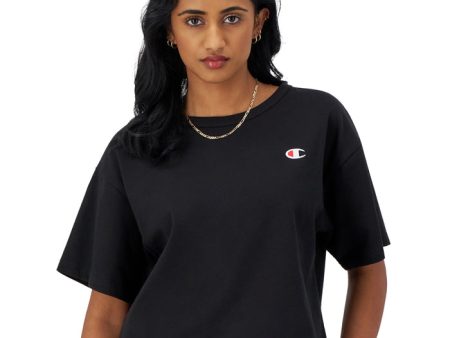 Champion Women s Heritage Cropped T-Shirt C Logo Black WL956 551260 003 Online