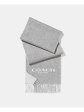 Coach Women s Double Faced Muffler Scarf Light Grey Chalk F56209 Discount