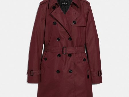 Coach Women s Trench Coat Wine F34024 Hot on Sale