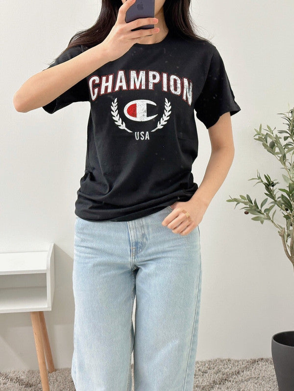 Champion Men s Classic Graphic T-shirt Black GT23H 5864LA 003 Sale