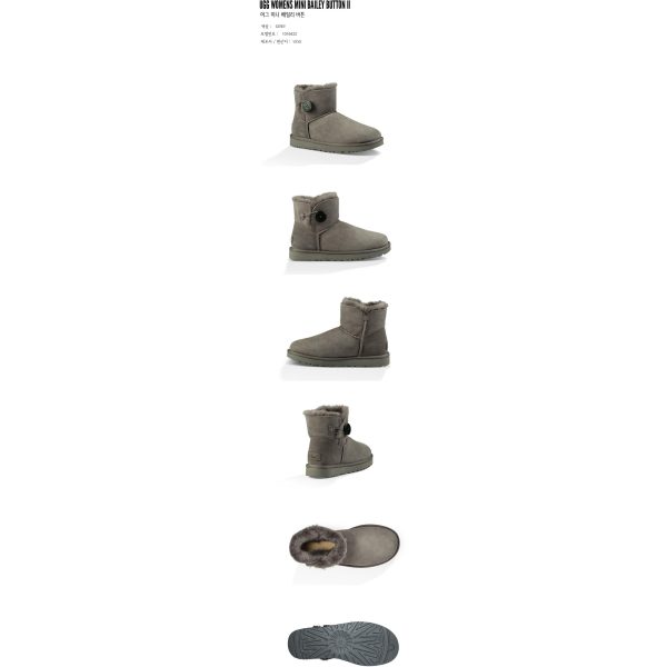 UGG Womens Mini Bailey Button Grey 1016422 Supply