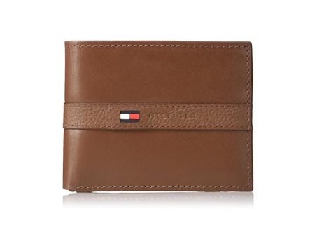 Tommy Hilfiger Men s Ranger Leather Passcase Wallet Tan 31TL22X062 Supply