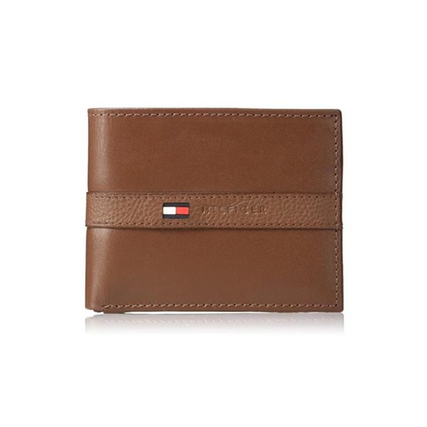 Tommy Hilfiger Men s Ranger Leather Passcase Wallet Tan 31TL22X062 Supply