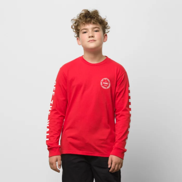 Vans Kids Off The Wall Combo Long Sleeve T-Shirt True Red VN0A5KF90PZ Online Sale