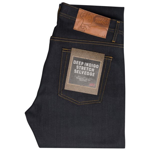 Naked and Famous Men s Weird Guy Deep Indigo Stretch Selvedge 019513 Online Hot Sale